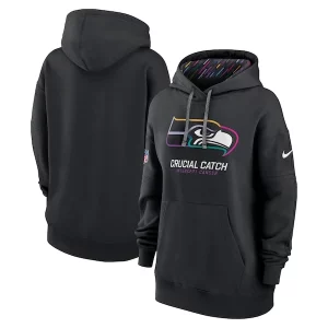 Outstanding Seattle Seahawks Nike Women's 2024 NFL Crucial Catch Club Pullover Hoodie - Black