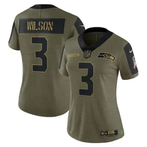 Superb Russell Wilson Seattle Seahawks Nike Women's 2021 Salute To Service Limited Player Jersey - Olive