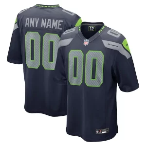 Stunning Seattle Seahawks Nike Custom Game Jersey - College Navy