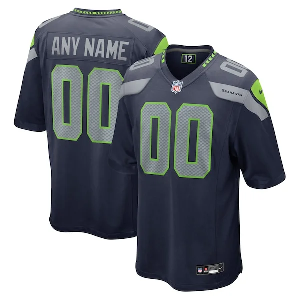 Stunning Seattle Seahawks Nike Custom Game Jersey - College Navy