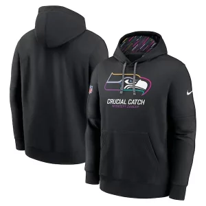 Stunning Seattle Seahawks Nike 2024 NFL Crucial Catch Club Pullover Hoodie - Black