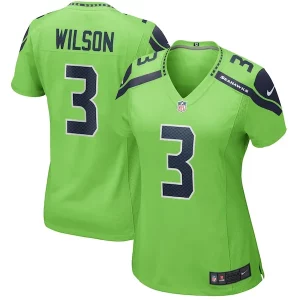 Stunning Russell Wilson Seattle Seahawks Nike Women's Alternate Game Jersey - Neon Green