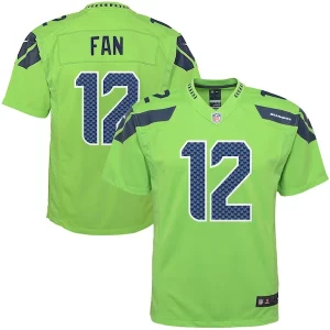 Premium 12th Fan Seattle Seahawks Nike Youth Game Jersey - Neon Green