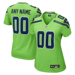 High quality Seattle Seahawks Nike Women's Alternate Custom Game Jersey - Neon Green