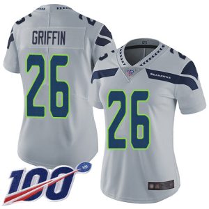 Exceptional Seahawks #26 Shaquem Griffin Grey Alternate Women's Stitched NFL 100th Season Vapor Limited Jersey