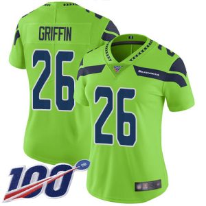 Superb Seahawks #26 Shaquem Griffin Green Women's Stitched NFL Limited Rush 100th Season Jersey