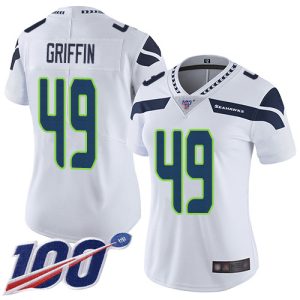 Exceptional Seahawks #49 Shaquem Griffin White Women's Stitched NFL 100th Season Vapor Limited Jersey