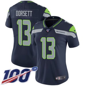 Outstanding Seahawks #13 Phillip Dorsett Steel Blue Team Color Women's Stitched NFL 100th Season Vapor Untouchable Limited Jersey