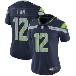 Top notch Seahawks #12 Fan Steel Blue Team Color Women's Stitched NFL Vapor Untouchable Limited Jersey