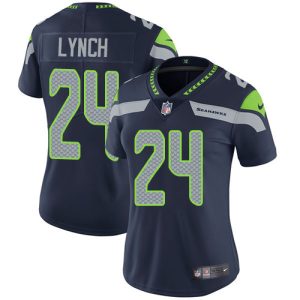 Superb Seahawks #24 Marshawn Lynch Steel Blue Team Color Women's Stitched NFL Vapor Untouchable Limited Jersey