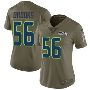 Stunning Seahawks #56 Jordyn Brooks Olive Women's Stitched NFL Limited 2017 Salute To Service Jersey