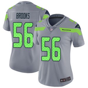 Stunning Seahawks #56 Jordyn Brooks Gray Women's Stitched NFL Limited Inverted Legend Jersey