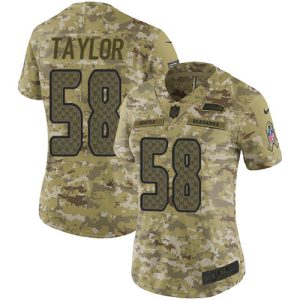 Delightful Seahawks #58 Darrell Taylor Camo Women's Stitched NFL Limited 2018 Salute To Service Jersey