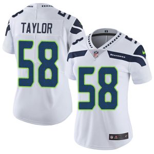 High quality Seahawks #58 Darrell Taylor White Women's Stitched NFL Vapor Untouchable Limited Jersey
