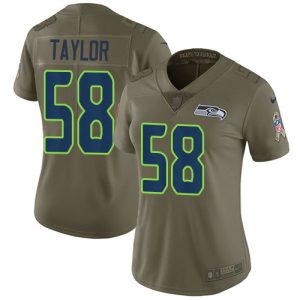 Stunning Seahawks #58 Darrell Taylor Olive Women's Stitched NFL Limited 2017 Salute To Service Jersey