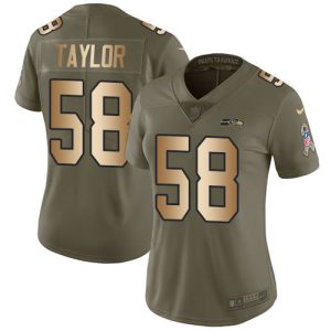 Delightful Seahawks #58 Darrell Taylor Olive/Gold Women's Stitched NFL Limited 2017 Salute To Service Jersey