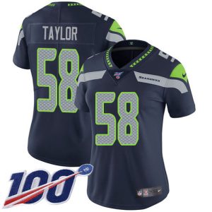 Delightful Seahawks #58 Darrell Taylor Steel Blue Team Color Women's Stitched NFL 100th Season Vapor Untouchable Limited Jersey
