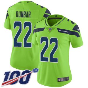 Delightful Seahawks #22 Quinton Dunbar Green Women's Stitched NFL Limited Rush 100th Season Jersey