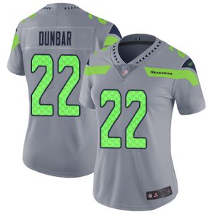 Top notch Seahawks #22 Quinton Dunbar Gray Women's Stitched NFL Limited Inverted Legend Jersey