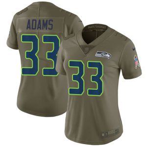 Delightful Seahawks #33 Jamal Adams Olive Women's Stitched NFL Limited 2017 Salute To Service Jersey