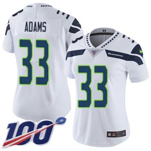 Stunning Seahawks #33 Jamal Adams White Women's Stitched NFL 100th Season Vapor Untouchable Limited Jersey