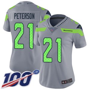 Exceptional Seahawks #21 Adrian Peterson Gray Women's Stitched NFL Limited Inverted Legend 100th Season Jersey