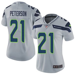 Exceptional Seahawks #21 Adrian Peterson Grey Alternate Women's Stitched NFL Vapor Untouchable Limited Jersey