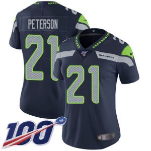 Exceptional Seahawks #21 Adrian Peterson Steel Blue Team Color Women's Stitched NFL 100th Season Vapor Untouchable Limited Jersey