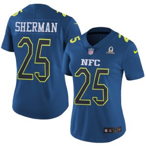 High quality Seahawks #25 Richard Sherman Navy Women's Stitched NFL Limited NFC 2017 Pro Bowl Jersey