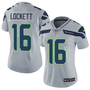Amazing Seahawks #16 Tyler Lockett Grey Alternate Women's Stitched NFL Vapor Untouchable Limited Jersey