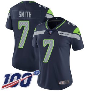 Exceptional Seahawks #7 Geno Smith Steel Blue Team Color Women's Stitched NFL 100th Season Vapor Untouchable Limited Jersey