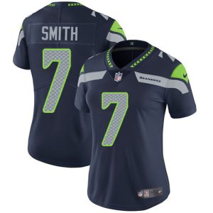 Delightful Seahawks #7 Geno Smith Steel Blue Team Color Women's Stitched NFL Vapor Untouchable Limited Jersey