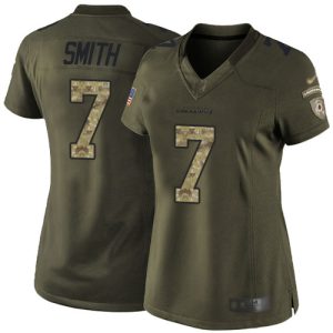 Delightful Seahawks #7 Geno Smith Green Women's Stitched NFL Limited 2015 Salute to Service Jersey