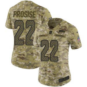 High quality Seahawks #22 C. J. Prosise Camo Women's Stitched NFL Limited 2018 Salute to Service Jersey