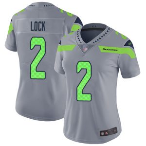 Premium Seahawks #2 Drew Lock Gray Women's Stitched NFL Limited Inverted Legend Jersey