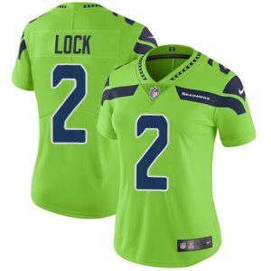 Stunning Seahawks #2 Drew Lock Green Women's Stitched NFL Limited Rush Jersey