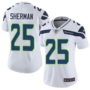 Top notch Seahawks #25 Richard Sherman White Women's Stitched NFL Vapor Untouchable Limited Jersey