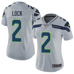 Delightful Seahawks #2 Drew Lock Grey Alternate Women's Stitched NFL Vapor Untouchable Limited Jersey