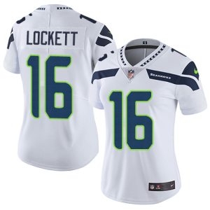 Premium Seahawks #16 Tyler Lockett White Women's Stitched NFL Vapor Untouchable Limited Jersey