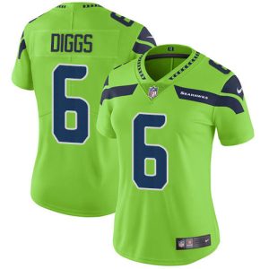 Superb Seahawks #6 Quandre Diggs Green Women's Stitched NFL Limited Rush Jersey