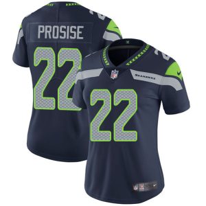 Superb Seahawks #22 C. J. Prosise Steel Blue Team Color Women's Stitched NFL Vapor Untouchable Limited Jersey