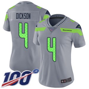 Superb Seahawks #4 Michael Dickson Silver Women's Stitched NFL Limited Inverted Legend 100th Season Jersey