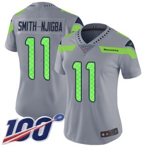 High quality Seahawks #11 Jaxon Smith-Njigba Gray Women's Stitched NFL Limited Inverted Legend 100th Season Jersey