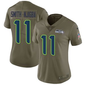 Top notch Seahawks #11 Jaxon Smith-Njigba Olive Women's Stitched NFL Limited 2017 Salute To Service Jersey