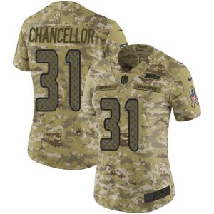 Exceptional Seahawks #31 Kam Chancellor Camo Women's Stitched NFL Limited 2018 Salute to Service Jersey