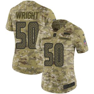 Delightful Seahawks #50 K.J. Wright Camo Women's Stitched NFL Limited 2018 Salute to Service Jersey