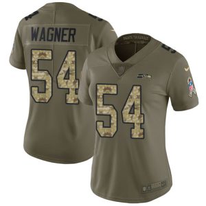 Delightful Seahawks #54 Bobby Wagner Olive/Camo Women's Stitched NFL Limited 2017 Salute to Service Jersey