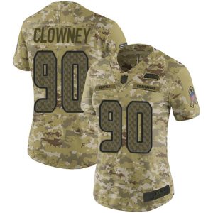 Superb Seahawks #90 Jadeveon Clowney Camo Women's Stitched NFL Limited 2018 Salute to Service Jersey