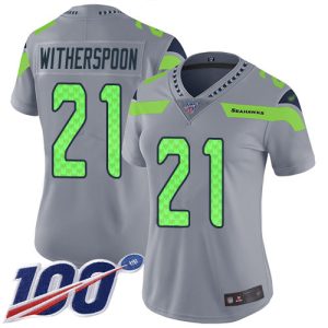 Top notch Seahawks #21 Devon Witherspoon Gray Women's Stitched NFL Limited Inverted Legend 100th Season Jersey