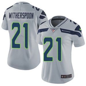 Premium Seahawks #21 Devon Witherspoon Grey Alternate Women's Stitched NFL Vapor Untouchable Limited Jersey